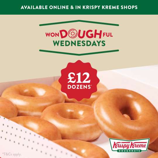 Pssssp! It's almost 'Wondoughful Wednesday' - say this code to a member of the <a href="/krispykreme/">Krispy Kreme</a> team on Wednesday 6th February to enjoy a dozen doughnuts for just £12*. 

T&amp;Cs apply - ask staff for further details.