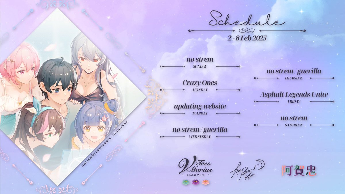 thebelovedmoon's tweet photo. this week's schedule from 2-8 Feb!! let's restart the #CrazyOnes strem and try to update the websites as we're back to within the quotas!! owo💚🍃💗🌸
#AgaChuu #VTuber #VTuberUprising https://t.co/gNXb1VuO6S