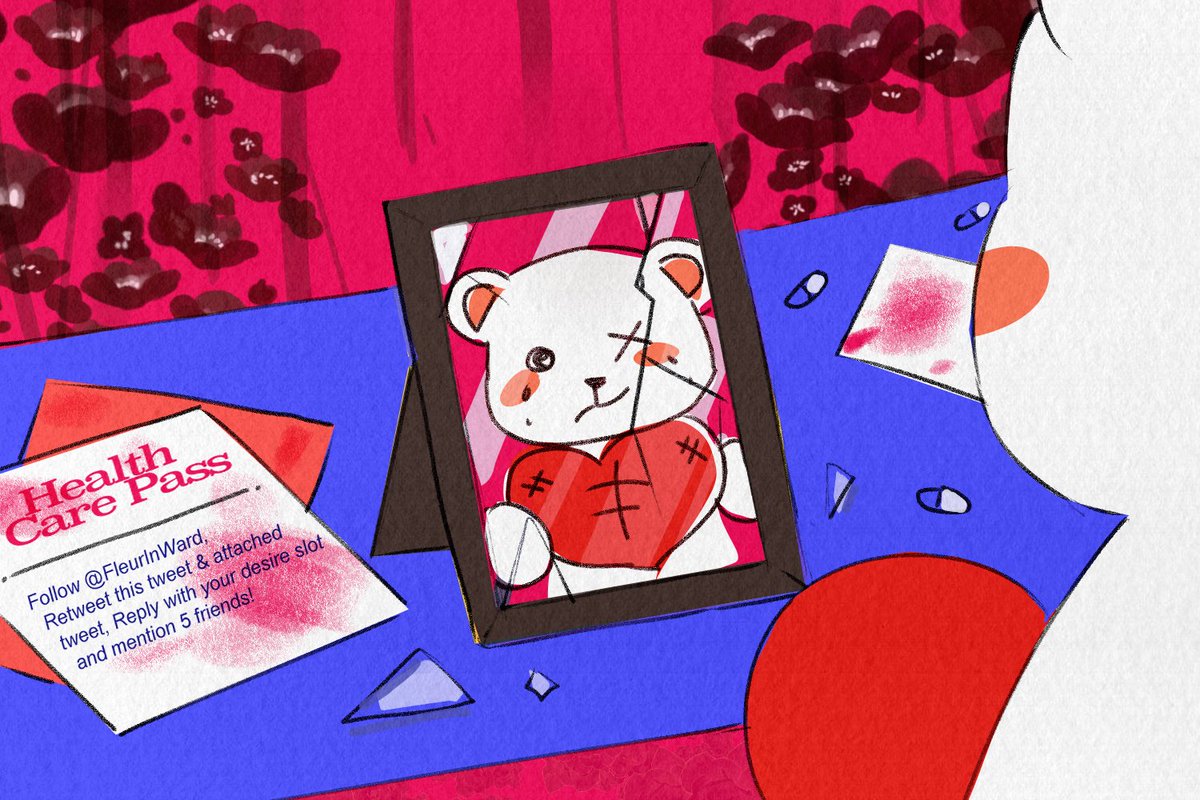 ㅤ
🪧 The emotional struggle of .. ( 하나하키병 ) .. where love turns into choking petals, is recognized. To provide support, two free healthcare passes are offered—𝗼𝗻𝗲 𝗺𝗮𝗹𝗲 𝗮𝗻𝗱 𝗼𝗻𝗲 𝗳𝗲𝗺𝗮𝗹𝗲—as a compassionate lifeline amidst the pain ♡..𓆪
ㅤ
