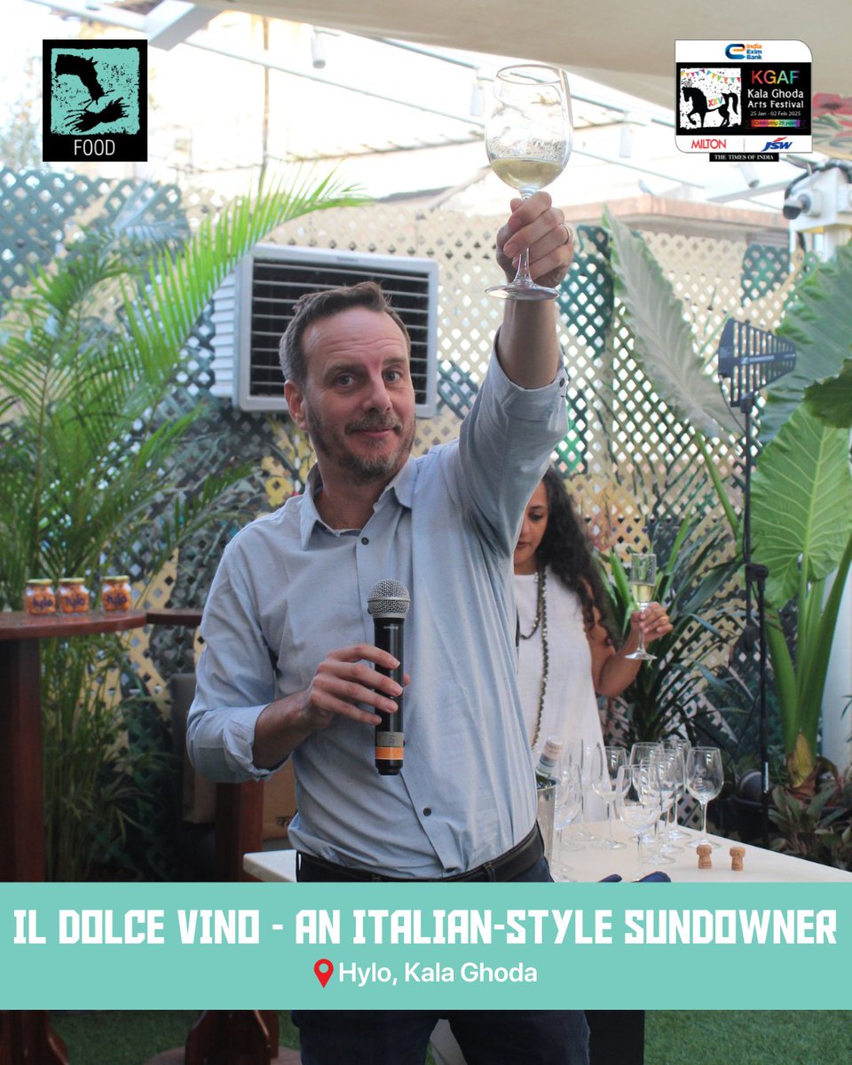 kgafest's tweet image. Il Dolce Vino - An Italian-style Sundowner ✨

What a beautiful evening we had at Hylo, where elegance met indulgence! Guests savored exquisite Italian wines, paired perfectly with artisanal bites, all guided by a knowledgeable sommelier. 

#KalaGhodaArtsFestival #KGAFXXV