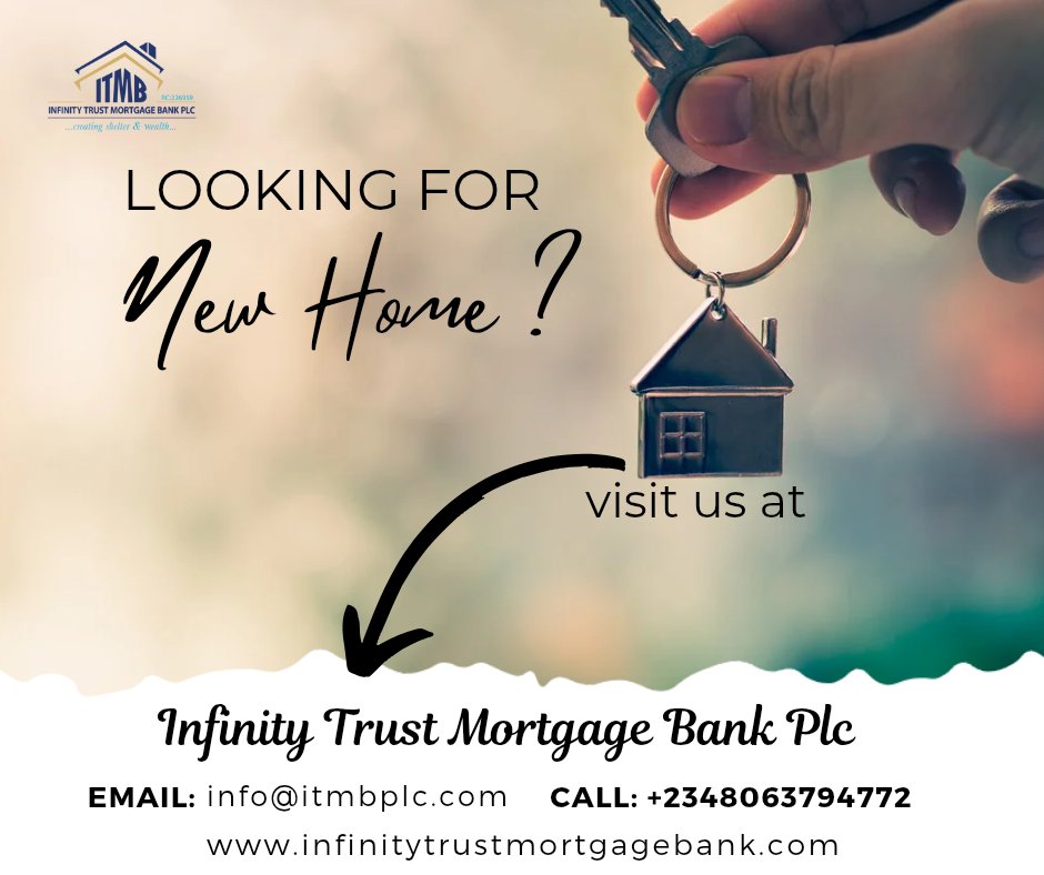 Infinity Trust Mortgage Bank (@itmbplc) on Twitter photo Looking for a new Home?
Visit us at ITMB.
WhatsApp or Call: 08063794772/ 09087121713
Email: info@itmbplc.com
#mortgage
#home
#itmb
#GRAMMYs #Trump Looking for a new Home?
Visit us at ITMB.
WhatsApp or Call: 08063794772/ 09087121713
Email: info@itmbplc.com
#mortgage
#home
#itmb
#GRAMMYs #Trump