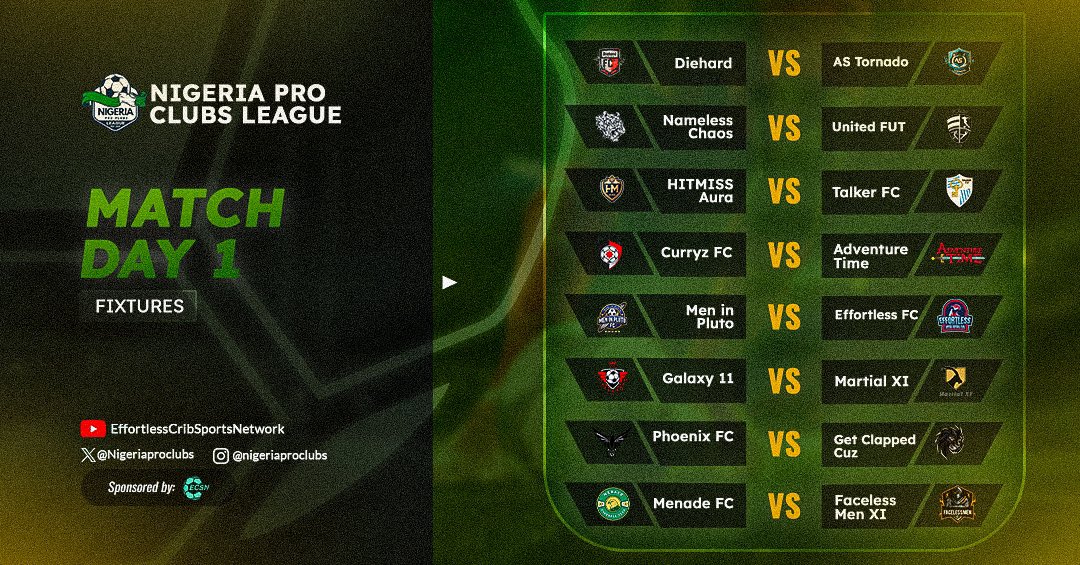 fpc_westafrica's tweet photo. "🔥 The wait is over! 🚀 Excited to unveil the first fixtures for NPCL Season 3! Let the games begin and the rivalries ignite! 💪⚽️ #NPCLSeason3 #GameOn #vpgn3 https://t.co/HPdddUcbj4