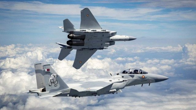 5472_nde's tweet photo. ABABIL #F15QA of the #QatarAF showing on ADSB. 1217z The F-15QA Ababil is one of the latest versions of the F -15 Eagle, one of the first F-15 variants to feature full fly-by-wire flight controls. Developed for the Qatar Emiri Air Force, the F-15QA was rolled out in 2021. https://t.co/eiu1vociNQ