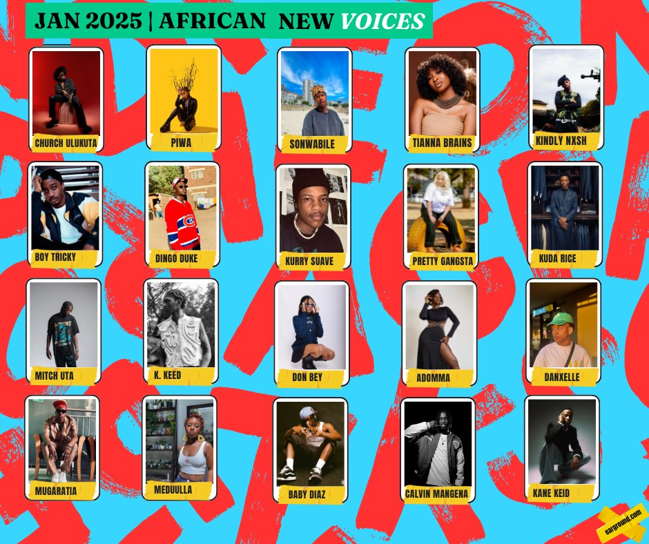 eargroundtv's tweet photo. With January behind us, it's time to refresh your playlist! earGROUND has curated a selection of 20 exciting new voices from across Africa, showcasing the continent's diverse and vibrant music scene. Discover fresh sounds and exciting talent in this January edition. #earground https://t.co/bNtijwie9g
