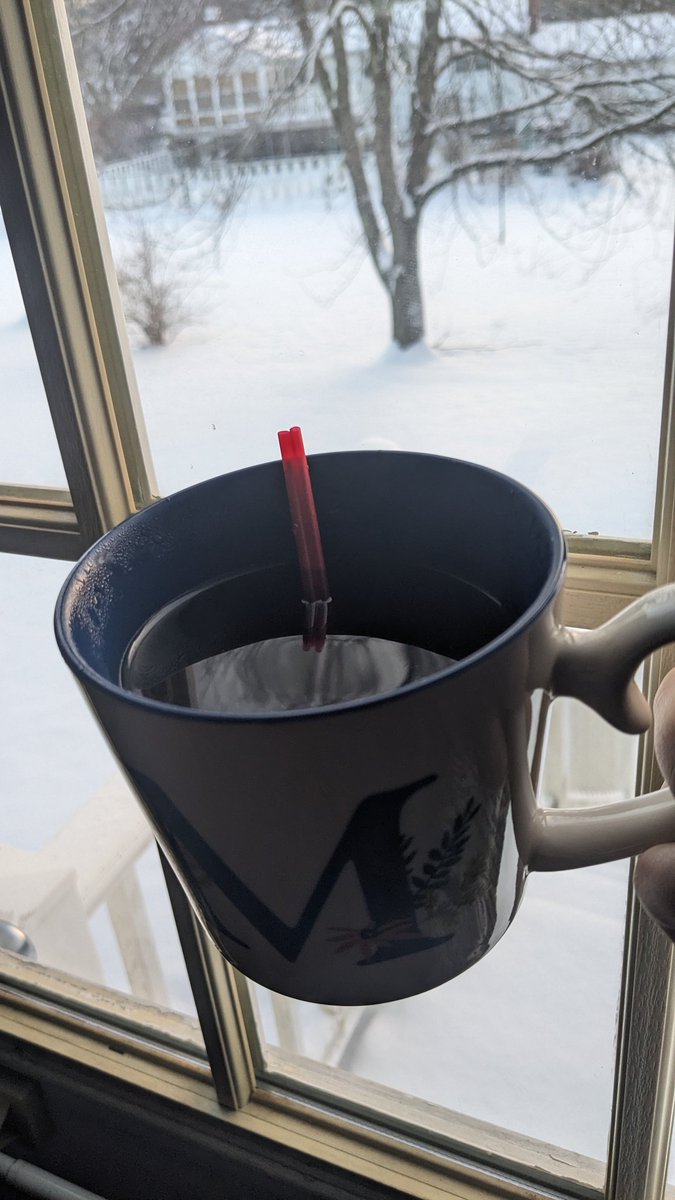 Sminichino1970's tweet photo. This morning 's coffee ... #blackCoffee ☕ #Coffee #TwoRedStirrers #FamilyFirst #February2025 #GoodByeJanuary #breathe #goals #cold #snow again #schooldelay #school https://t.co/J6aC5rRAwN