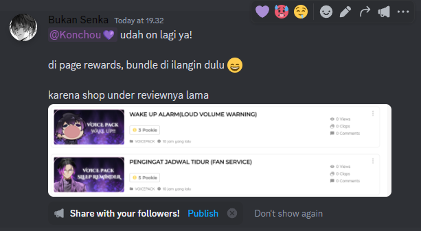 ChouSenka's tweet photo. jadi gini
kalo ada yang punya info tentang trakteer shop ingfokan pls, gapaham kalo naro kayak gini tuh taronya di shop atau page reward :D
uuntuk sementara aku tetep taro di reward tapi untuk bundle ak ilangin dlu ya :D
#Berkichou https://t.co/KqaJiU8mXK