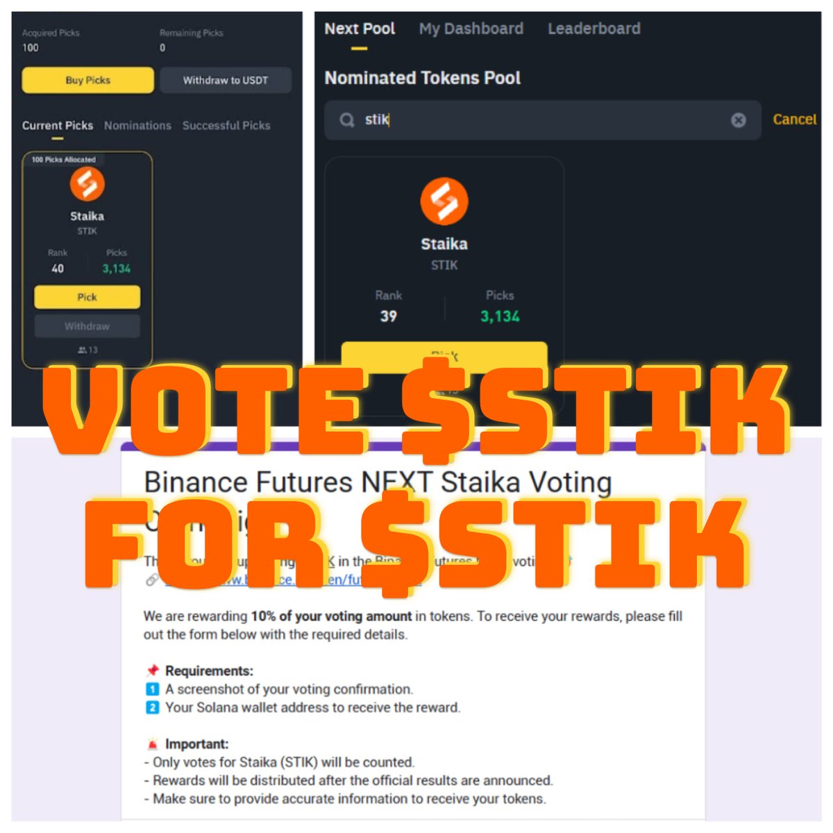 Giai đoạn này cứ suy nghĩ đơn giản cho dễ thở. 

Market đỏ = đi cày airdrop, market xanh = chốt lãi altcoin.  

Giới thiệu đến anh em kèo nước mưa xứ sở Kimchi vote2earn $STIK <a href="/staika_official/">Staika Official</a>.

<a href="/staika_official/">Staika Official</a> là nền tảng kết hợp giữa hoạt động và lifestyle.