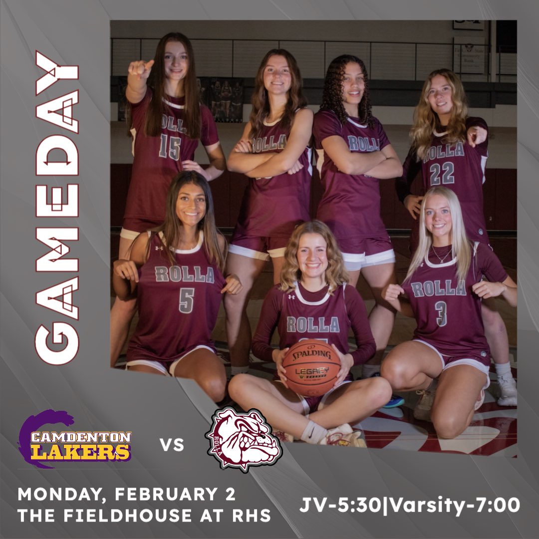 🏀 It’s Game Day! 🏀 
🆚 Camdenton Lady Lakers 
⏰ 5:30pm JV Tip
📍RHS Field house  
🎥 mshsaa.tv