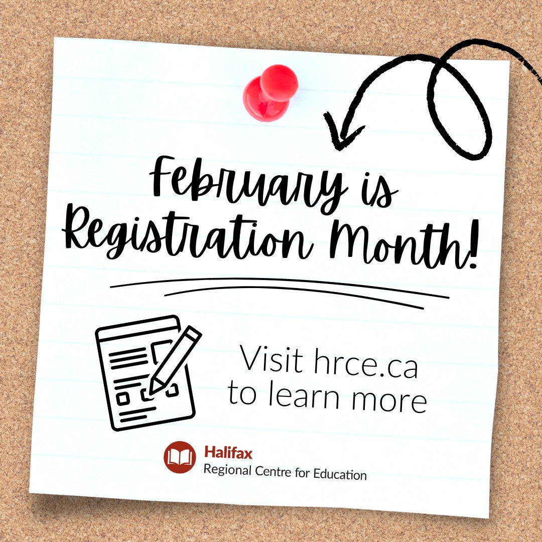 Do you have a child who will be starting pre-primary or primary this fall? It’s time to register! Learn more: hrce.ca/families/stude…