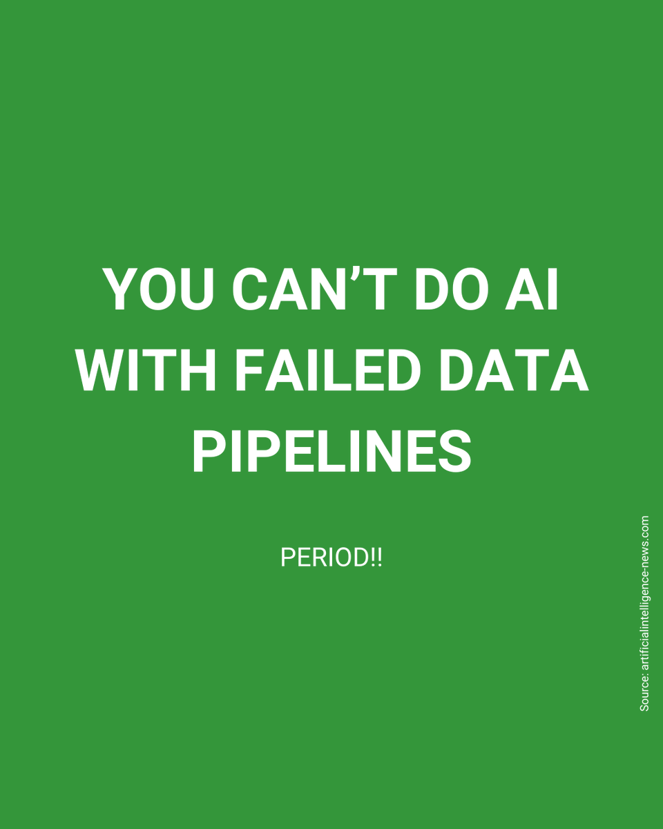 AI without a solid data pipeline? That’s just fancy guesswork!

No clean, structured data = No real AI success.

A faulty pipeline means:
❌ Inaccurate insights
❌ Wasted resources
❌ AI making... well, interesting decisions 🤦‍♂️

#data #datapipeline #ai #statistics