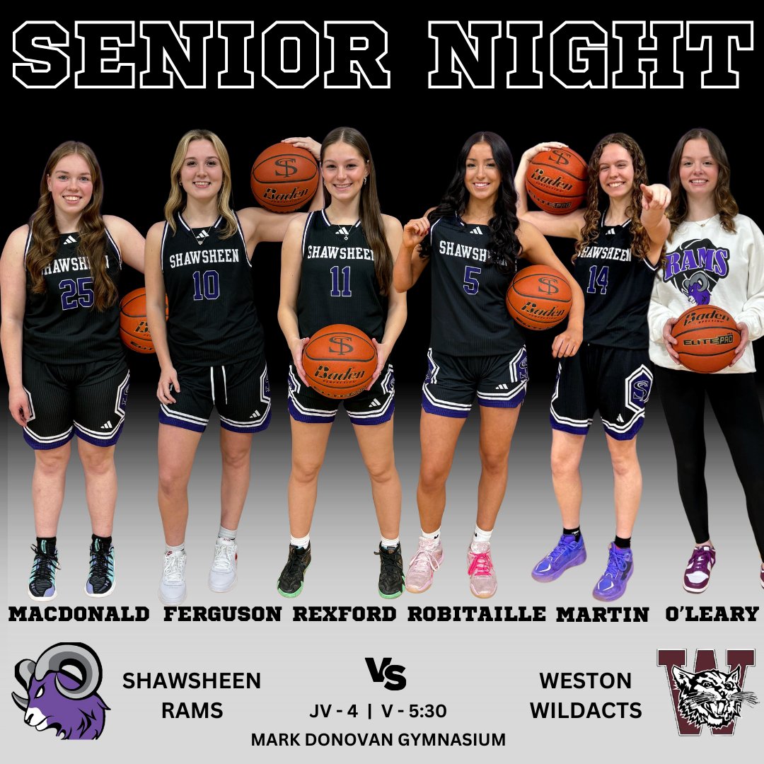 Game day and SENIOR NIGHT!!!! Come out to show your support for our 6 amazing seniors!

🕟 JV - 4  |  V - 5:30
📍 Mark Donovan Gymnasium
🏀 #gorams