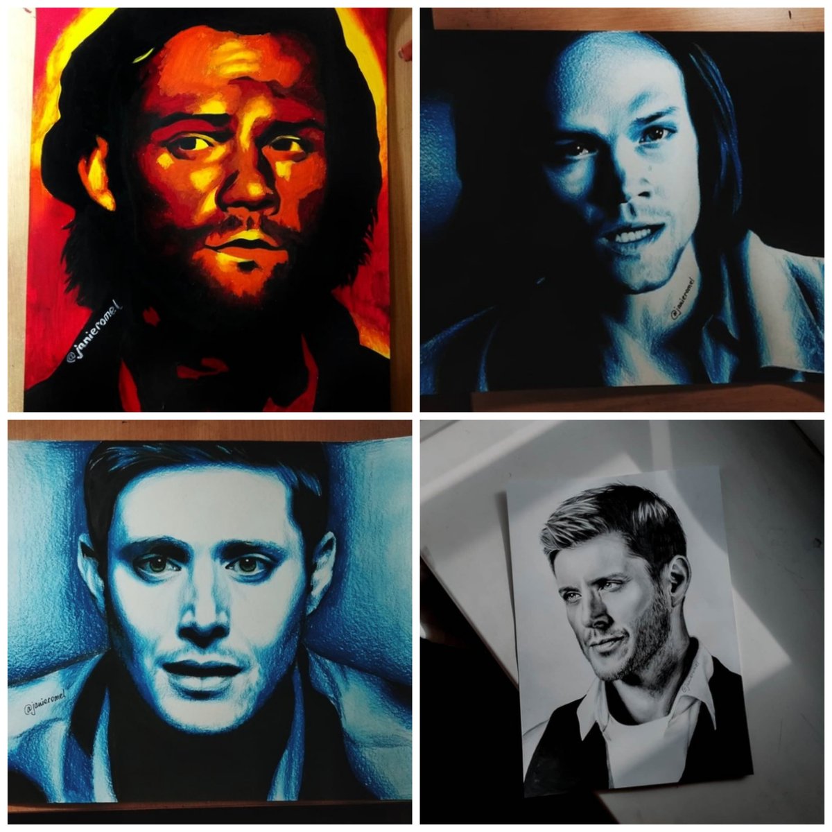 Memories... 
Rewatching Supernatural and crying
Because I had the best period of life ever
Drawing these pictures, sending them to good people...
Chatting with them, oh great time!
Thank you all for that
________
<a href="/JensenAckles/">Jensen Ackles</a> <a href="/jarpad/">Jared Padalecki</a> <a href="/MarkRPellegrino/">Mark Pellegrino</a> <a href="/stevecarlson/">Steve Carlson</a> <a href="/Omundson/">🇺🇦Timothy Omundson🇺🇦</a>