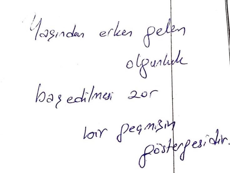 “Yaşından erken gelen olgunluk 
bahşedilmesi zor bir geçmişin 
göstergesidir.”
