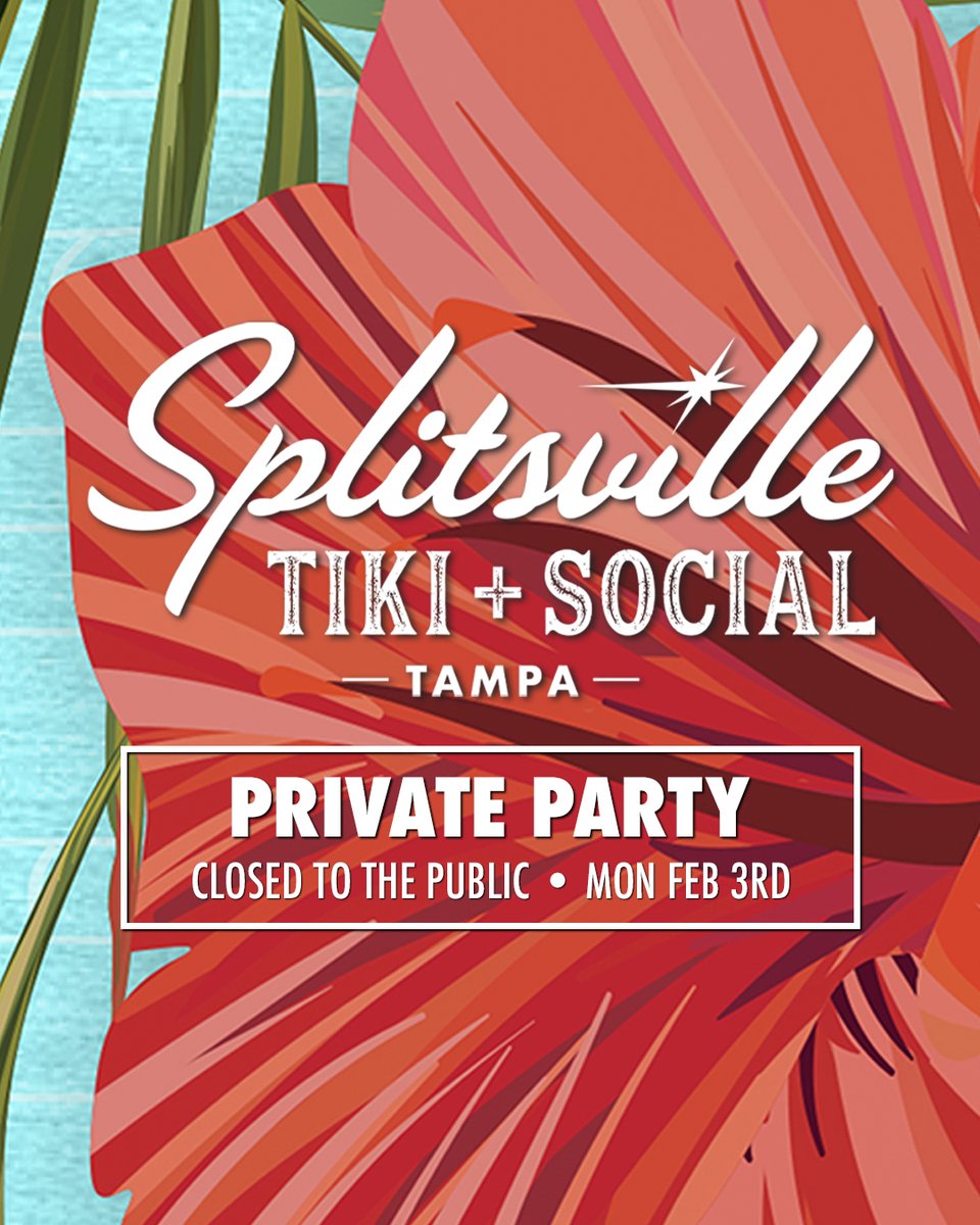 🎉⁣ 𝙿𝚁𝙸𝚅𝙰𝚃𝙴 𝙿𝙰𝚁𝚃𝚈 🎉⁣⁣⁣⁣⁣⁣⁣⁣⁣⁣
Heads up, Tampa - we'll be CLOSED today due to a previously scheduled private event.⁣⁣⁣⁣⁣⁣⁣⁣⁣
⁣⁣⁣⁣⁣
We'll return to normal operating hours tomorrow (TUE FEB 4) at 4p.