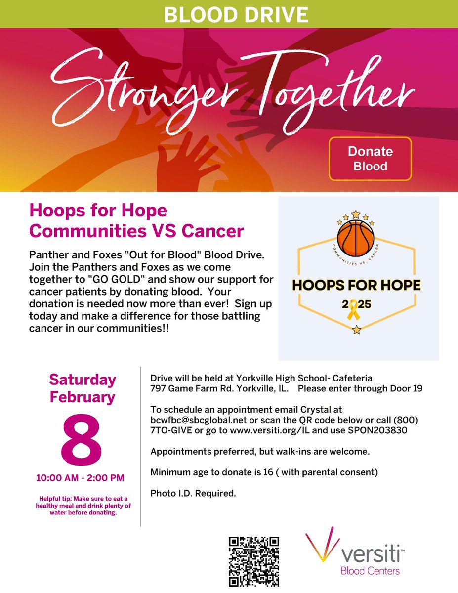 TO DO LIST:
✅ Chick-Fil-A - mentioned Hoops for Hope 🍟 
✅Sign up for the Blood Drive 🩸 
✅ Come out to YHS Saturday 2/8