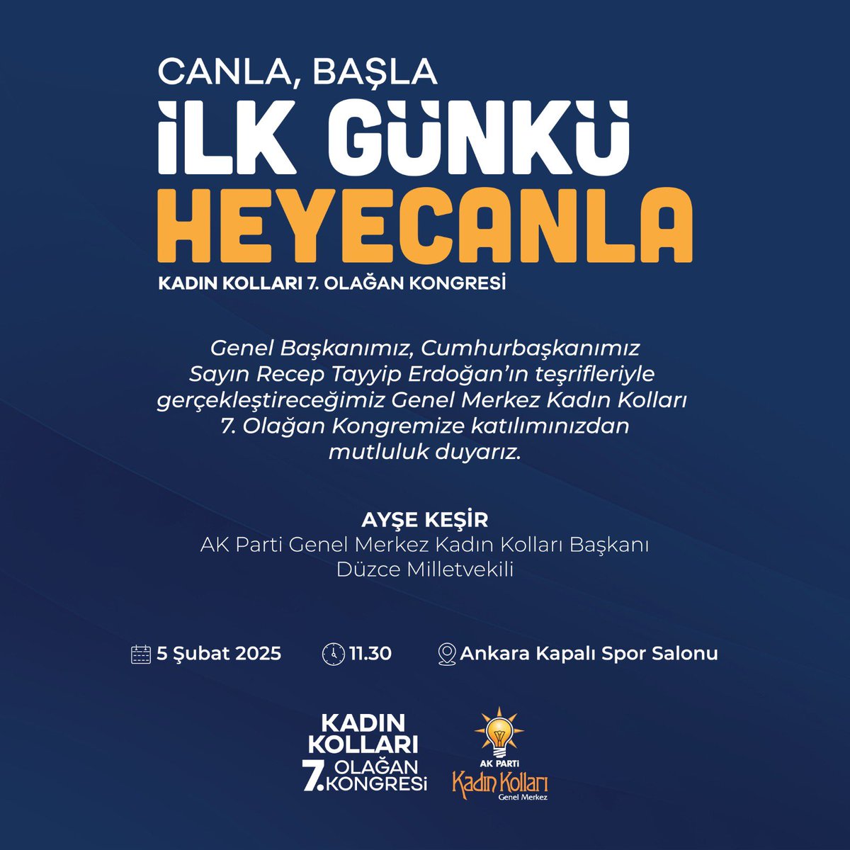 “Canla Başla İlk Günkü Heyecanla!”

📍Ankara Kapalı Spor Salonu
 
🗓️ 5 Şubat 2025

⏰ 11:30