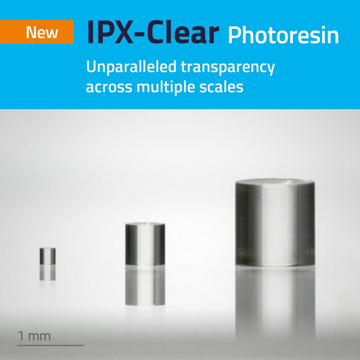NanoscribeGmbH's tweet photo. One material – multiple scales! #IPXClear redefines transmission in high-precision 3D microprinting. Designed for #QuantumX, it works seamlessly across multiple scales. From #microoptics to millimeter optics, one resin fits all! https://t.co/jgz08SqFQ1