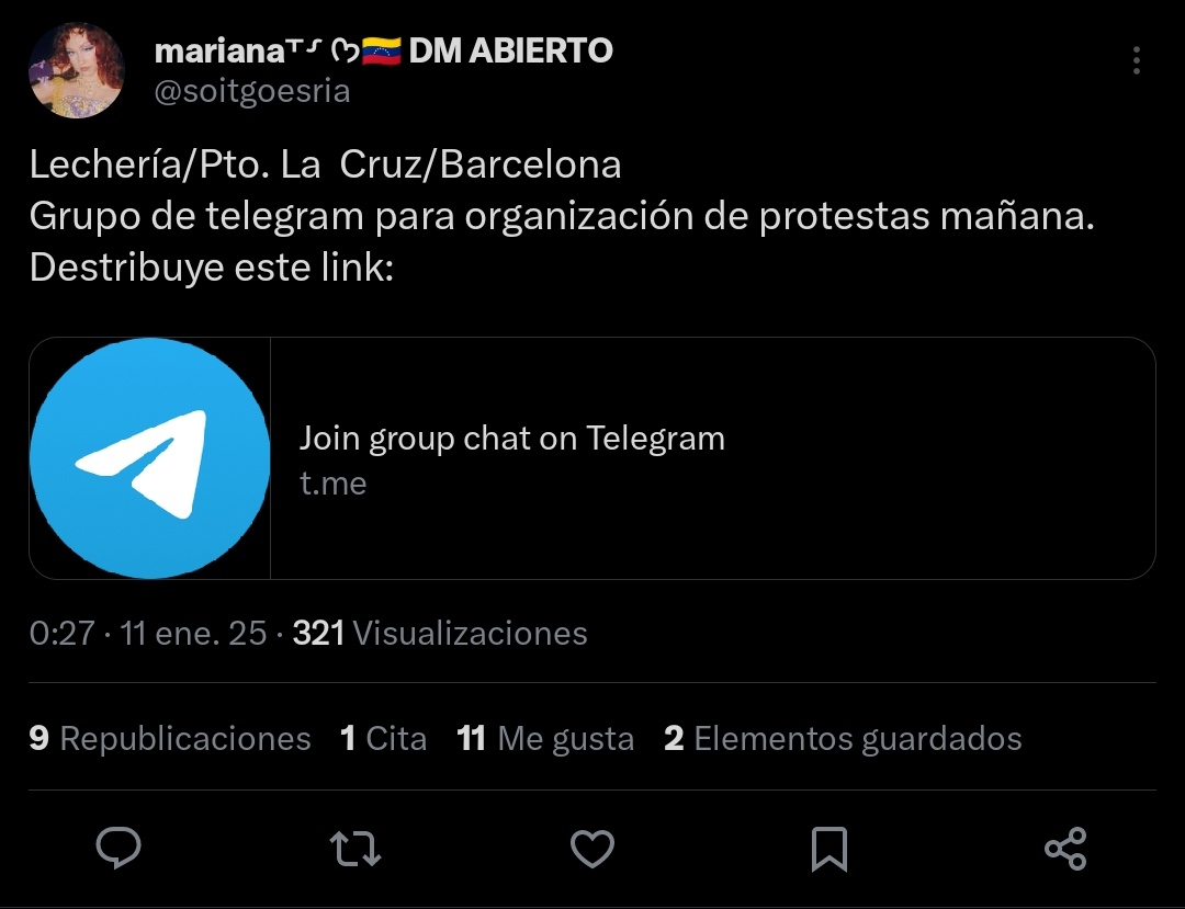 NervigerHund's tweet photo. Exelente, ganó la niña que está fuera del país y que manda a la gente de adentro que se organice en grupos de telegram (app rusa), exelente. https://t.co/vH2eBSdWhk