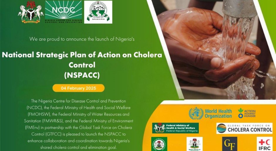 Nigeria is taking bold action through health, WASH, &amp; community-driven solutions with <a href="/NCDCgov/">NCDC</a>, , <a href="/FMWR_Nigeria/">Water Resources Nigeria</a>, &amp; @FMEnvg. Join us for the launch of Nigeria’s National Strategic Plan of Action on Cholera Control (NSPACC)!

4th Feb 2025 |Abuja Continental Hotel | Hybrid | 10AM