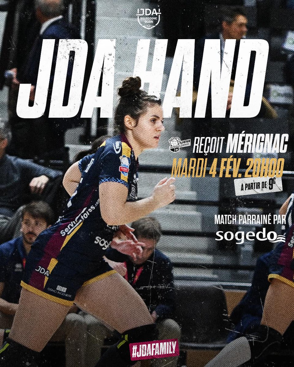 Sogedo1's tweet photo. 🤾‍♂️ Parrainage ! @Sogedo1  soutient l'équipe féminine @jdadijonhand lors de leur match contre Mérignac. Venez les encourager le 4 février à 20h au Palais des Sports Jean-Michel Geoffroy à Dijon ! 💪 #Handball #JDA #SOGEDO https://t.co/Rkjtw25EaA