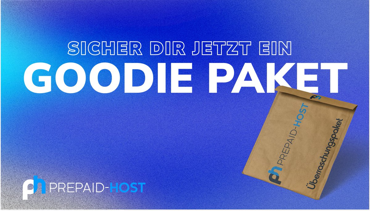 🔥 It's Goodie Time! 🔥
Sichere dir jetzt dein Überraschungspaket!
Einfach 25 € aufladen und Goodies gratis erhalten!
📅 Bis 28.02.2025 – solange der Vorrat reicht!
🚚 Versand nach 🇩🇪🇨🇭🇦🇹
🔑 Mit dabei: Unser exklusiver Schlüsselanhänger!
➡️ prepaid-host.com/transactions/a…