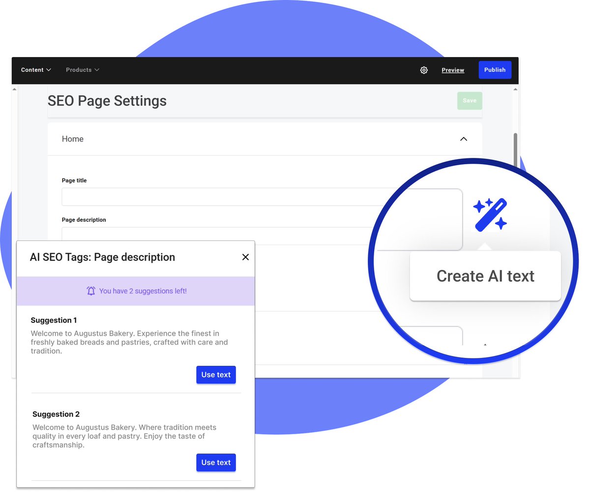 monosolutions's tweet image. Now you can create AI-generated SEO page title and description in Mono Editor✨
This is part of a full revamp of the SEO page in the Mono Editor. ✔️Improved design. ✔️Full overview of all your pages. ✔️✔️ AI text generation.
Pretty exciting!