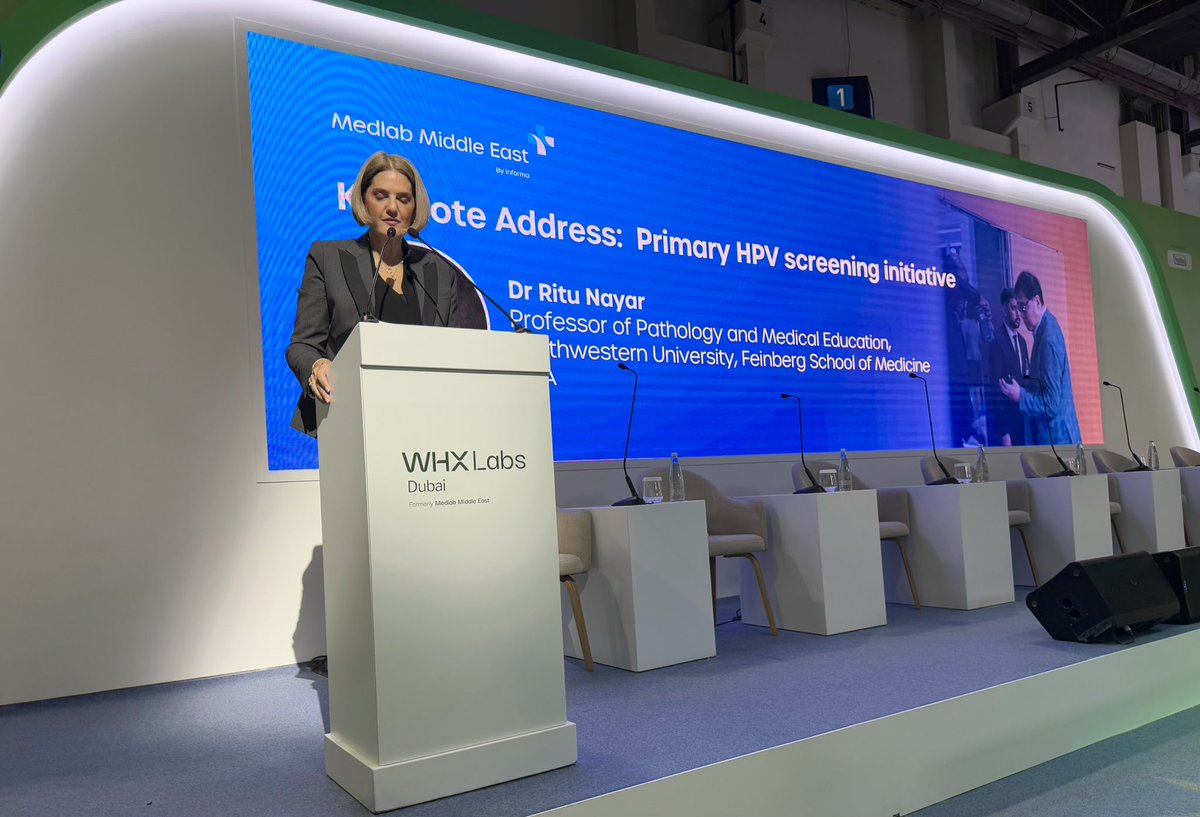NayarRitu's tweet photo. #medlabmiddleeast  The first Women’s Health Leadership Forum.  Honored to give the keynote address following H.E. Sheikha Lubna’s empowering inaugural comments. Thanks to our session organizer and chair Dr Kadria Sayed for hosting us. https://t.co/phuZSt14pZ