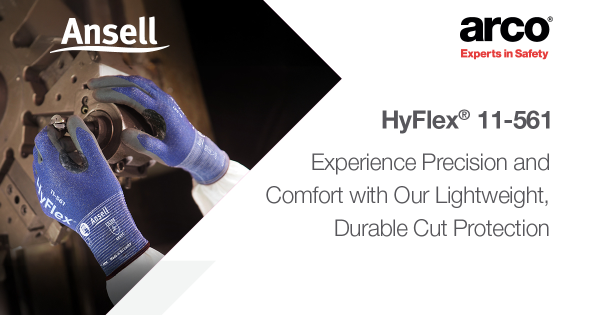 ArcoSafety's tweet image. Sharp tasks require the right protection. The HyFlex® 11-561 offers precision comfort for your workday. Learn more here loom.ly/M4rxoqY #AnsellProtects #CutProtection #PPE