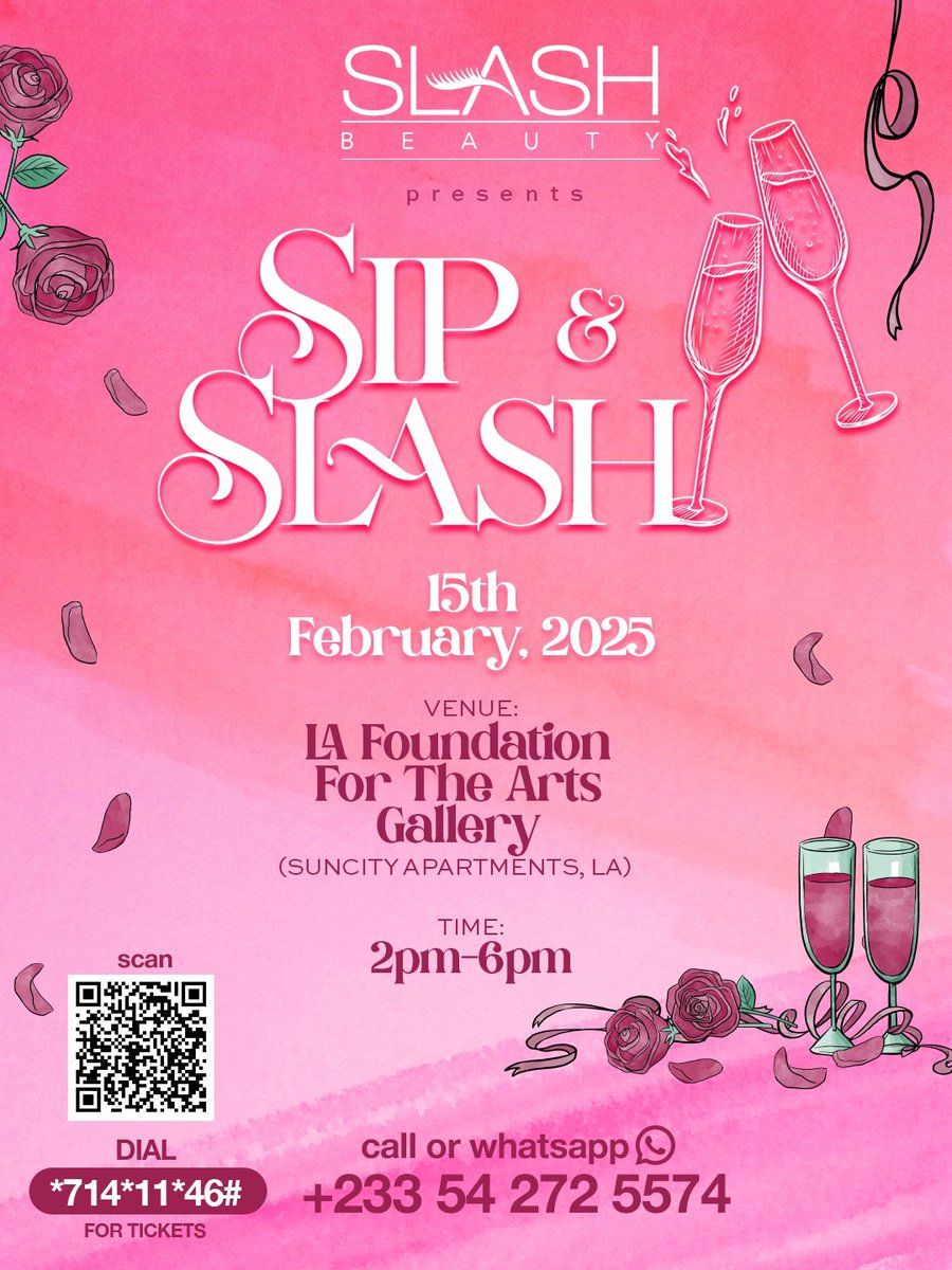 Excited to announce my beauty brand <a href="/Slashbeauty__/">Slashbeauty</a> is hosting its first ever beauty and lifestyle event- SIP &amp; SLASH!💗

Come connect with experts in the beauty, skincare &amp; fashion industries and shop from amazing  brands! 

Limited tickets available! 
See you all on the 15th!🥳