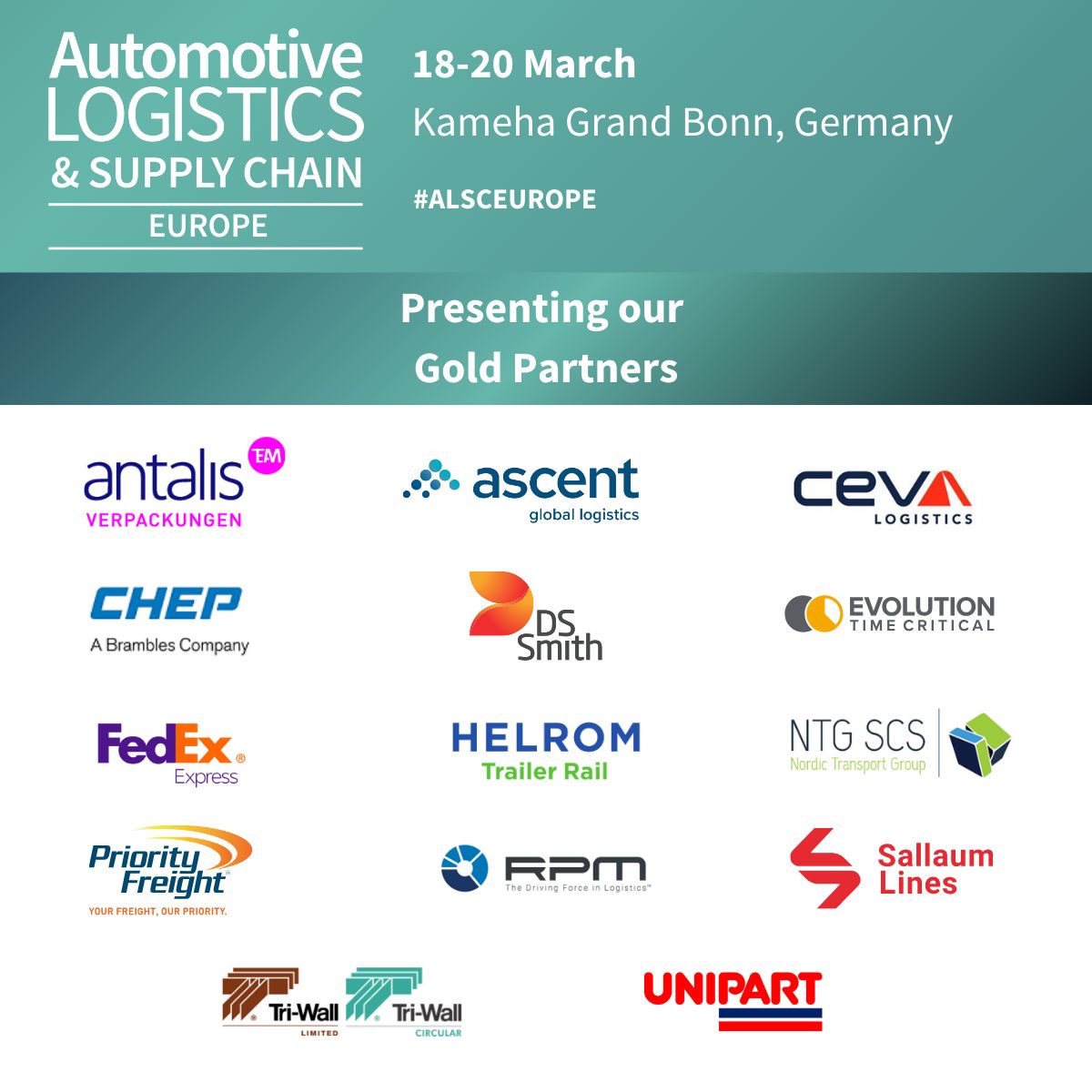 🌟 We are thrilled to present #ALSCEurope 2025 Gold Partners! Don’t miss the opportunity to meet their representatives and explore how their forward-thinking solutions can elevate your logistics strategy!

🔗 Learn more: bit.ly/42Ep9aA

#AutomotiveLogistic #SupplyChain