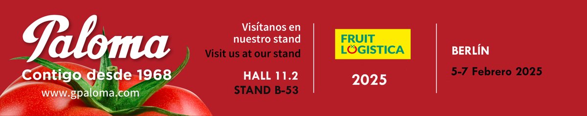 Grupo Hortofrutícola Paloma (@grupo_paloma) on Twitter photo ¡El próximo 5 de Febrero comienza <a href="/Fruit_Logistica/">🍉 FRUIT LOGISTICA 🍏</a> en Berlín, y como todos los años allí estaremos!
Podéis visitarnos en el HALL 11.2-STAND B-53, los días 5,6 y 7 de Febrero.
¡OS ESPERAMOS!🍅🍇🍑 ¡El próximo 5 de Febrero comienza <a href="/Fruit_Logistica/">🍉 FRUIT LOGISTICA 🍏</a> en Berlín, y como todos los años allí estaremos!
Podéis visitarnos en el HALL 11.2-STAND B-53, los días 5,6 y 7 de Febrero.
¡OS ESPERAMOS!🍅🍇🍑