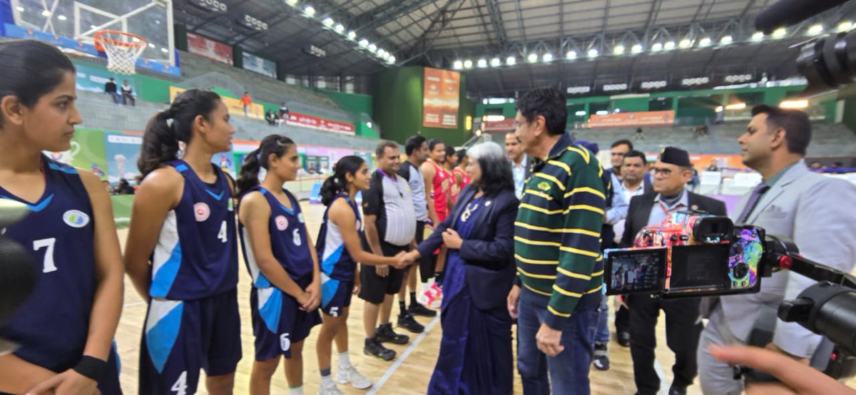 Rashmi Govil, <a href="/DirHR_iocl/">Director (HR), IndianOil</a> interacted with the new generation of sports stars at the National Games 2025, as they competed in the 3x3 basketball semifinals in both men’s and women’s categories. IndianOil is proud to empower athletes and fuel their sporting excellence at the