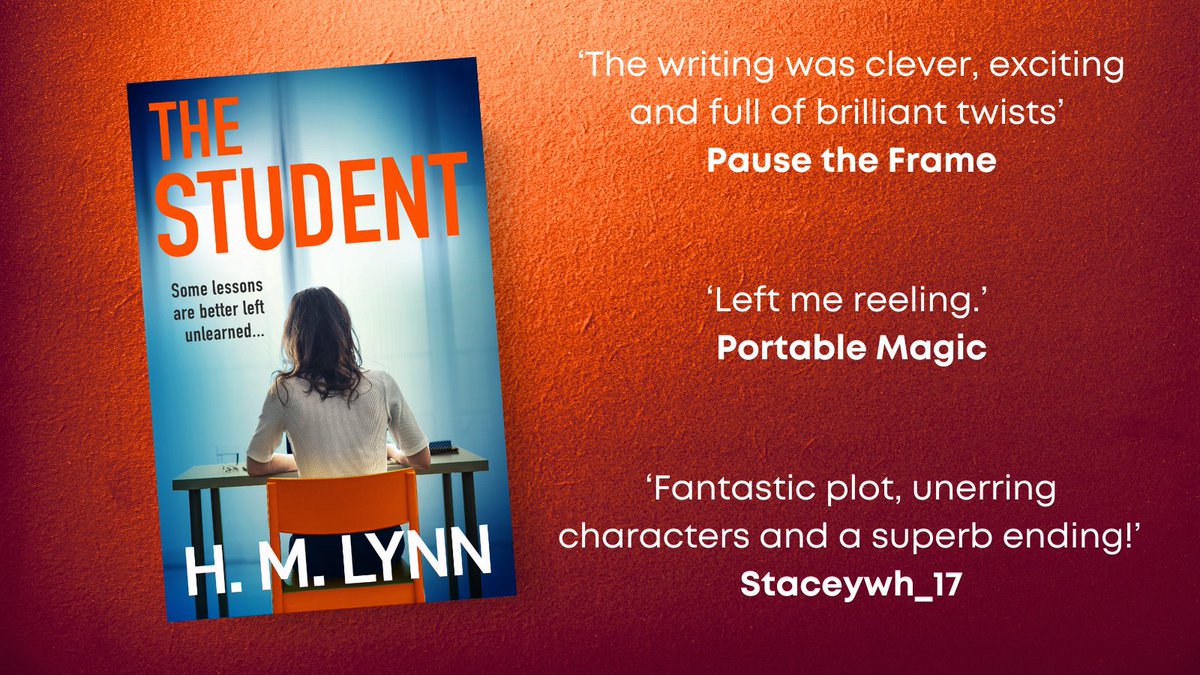 BoldwoodBooks's tweet photo. Thank you to @pause_theframe, @bantambookworm and @staceywh100 for their recent reviews on #TheStudent by @HMLynnauthor #blogtour
Buy now ➡️ https://t.co/IrAOwdUnu7 https://t.co/FuaZ4Mkee1