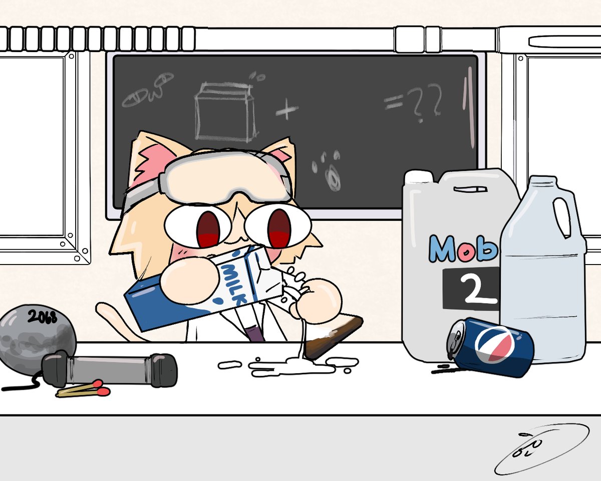 Neco Arc making a funny beverage
Requested by : <a href="/WaterWizard/">Water Wizard</a>  on stream

twitch.tv/awl__owl

#NecoArc #Catmeme