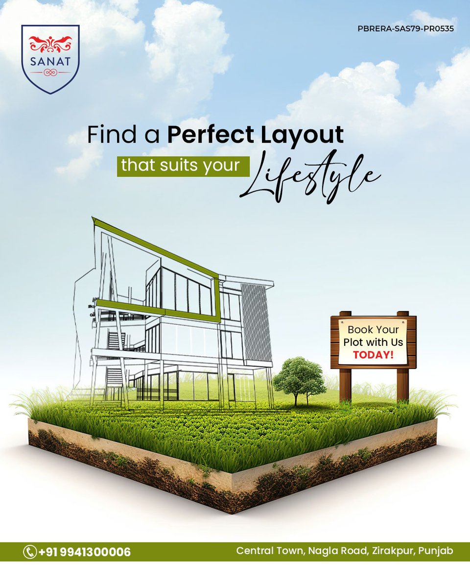 SanatRealtors's tweet image. Find a Perfect Layout That Suits Your Lifestyle!
Secure your dream plot today at *Central Town, Zirakpur and build the home you’ve always envisioned! 
📍 Prime Location – Nagla Road, Zirakpur  
📞 +91 9941300006

#SanatRealtors #PerfectLayout #DreamHome #ZirakpurRealEstate