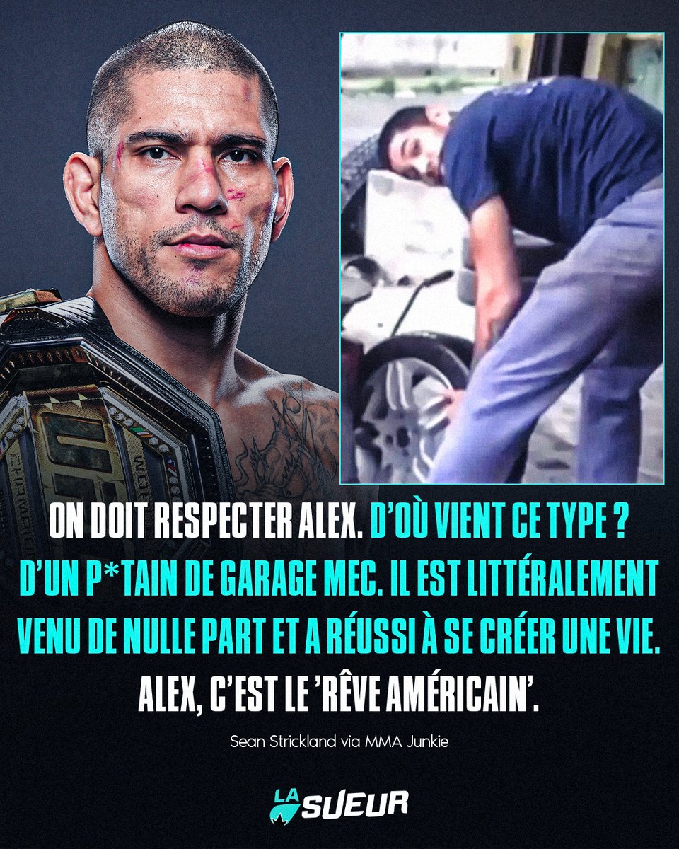LaSueur_off's tweet image. Sean Strickland veut qu'on accorde du respect à Alex Pereira, en rappelant son parcours. 👏❤️