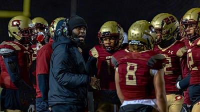 CMCA2019's tweet photo. This #BlackHistoryMonth, we honor Coach Isaiah Boddie of New Britain HS! Since taking over in 2020 he’s led the program to back-to-back playoff runs in 23’ and 24’ he finished 8-3 this season. A true leader on and off the field! @iboddie13 #cthsfb https://t.co/QYVnqTOrXl