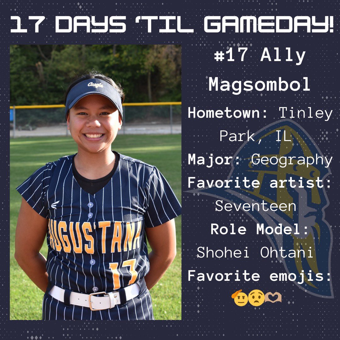 17 more days until the 2025 season opener! Meet #17, senior OF from Tinley Park, IL, <a href="/AllyMags4/">Ally Magsombol</a> .  #VikesOnSpikes <a href="/augieathletics/">Augustana Vikings</a>