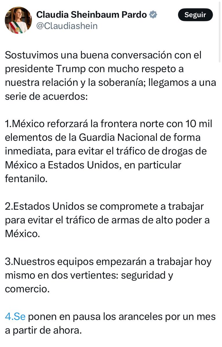 Excelente, no es a través de una guerra comercial, sino a través de la cooperación.