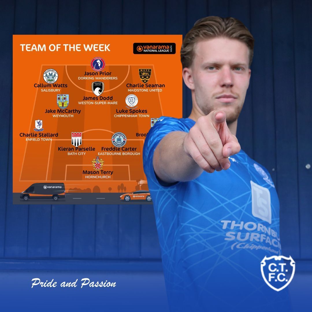 Chippenham Town FC (@chiptownfc) on Twitter photo 💫 Another #TOTW for Spokesy! 👊
Congrats to <a href="/LSpokes8/">Luke Spokes</a> who's made the Vanarama #VNLSTOTW following Saturday's win! 👏
#BlueArmy 💙 💫 Another #TOTW for Spokesy! 👊
Congrats to <a href="/LSpokes8/">Luke Spokes</a> who's made the Vanarama #VNLSTOTW following Saturday's win! 👏
#BlueArmy 💙