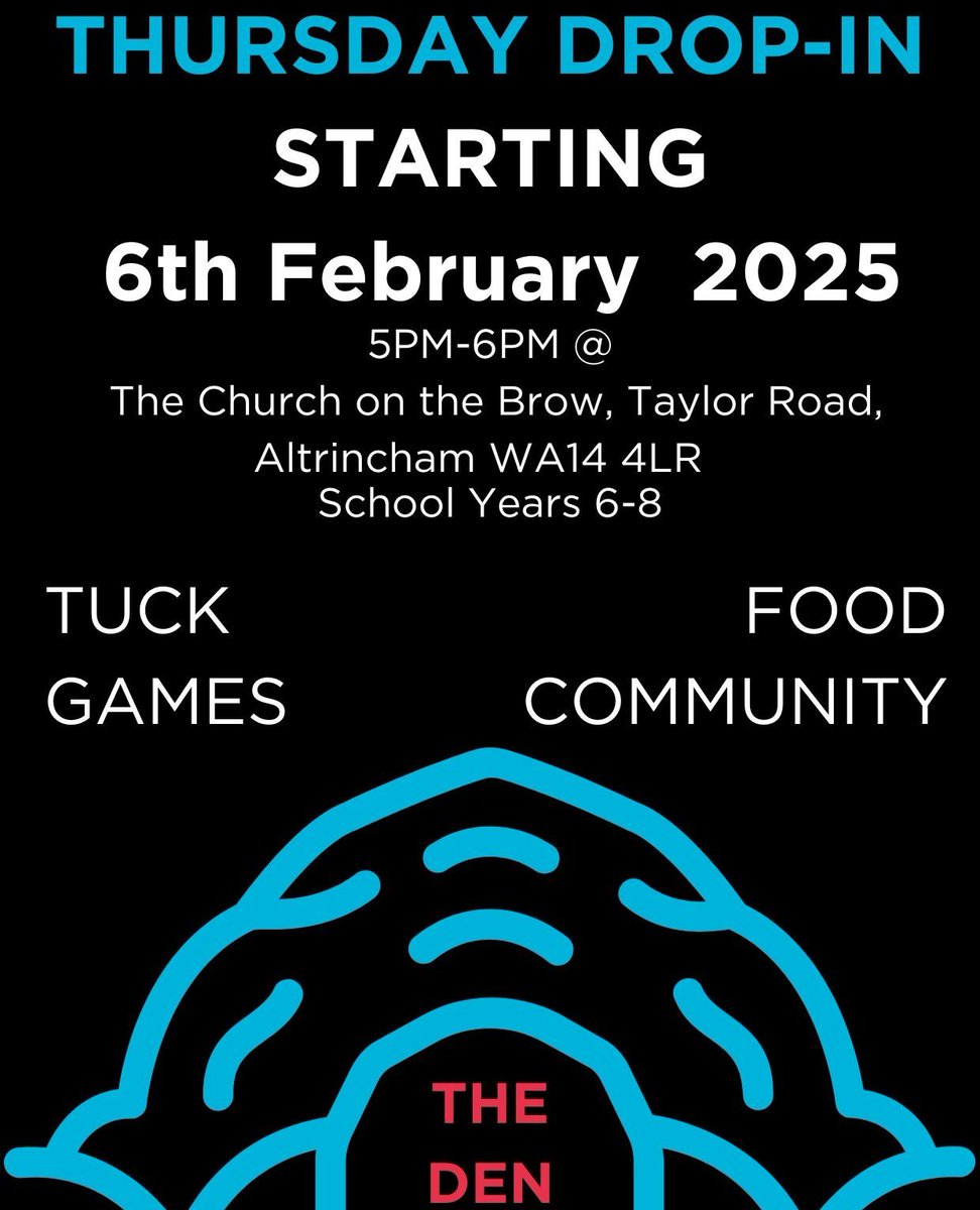 Tyfcteam's tweet photo. This Thursday we are launching a new drop-in at The Church on The Brow for those in school years 6-8. We look forward to seeing you there from 5pm until 6pm https://t.co/KWjrY4C4ev
