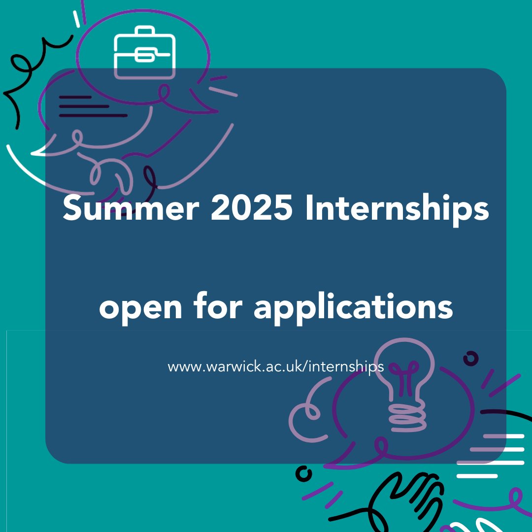 Applications for our paid summer internships in public and community engagement are now open! Visit the link for more information about the WIE internship programme and learn how to apply for our current opportunities: warwick.ac.uk/wie/getinvolve…
