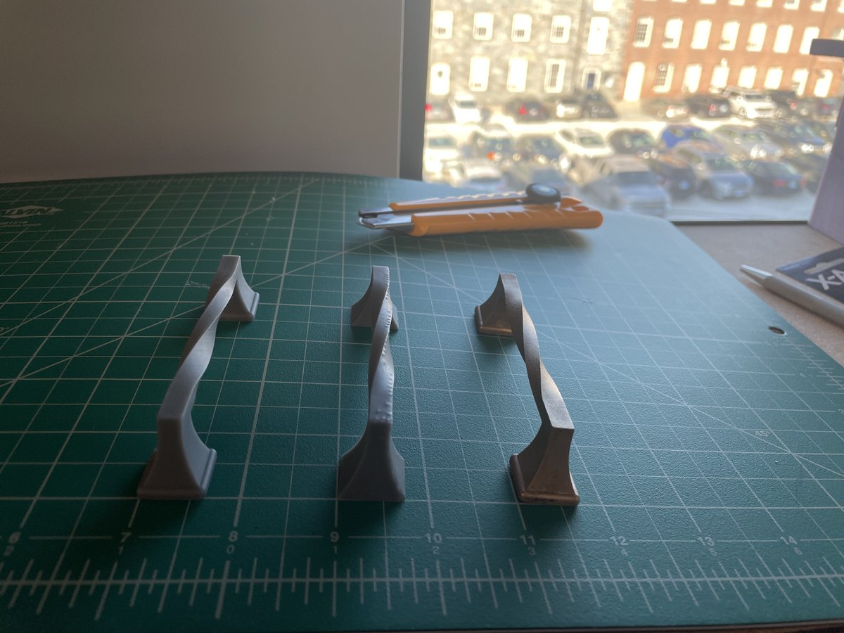 IYRSedu's tweet image. Our Digital Modeling & Fabrication students used computer aided design (CAD) software to design drawer pulls. They 3d printed, made adjustments and wax molds, then send them to a foundry to be cast in bronze.
#DigitalModeling #CAD #DesignThinking #3DPrinting #Fabrication