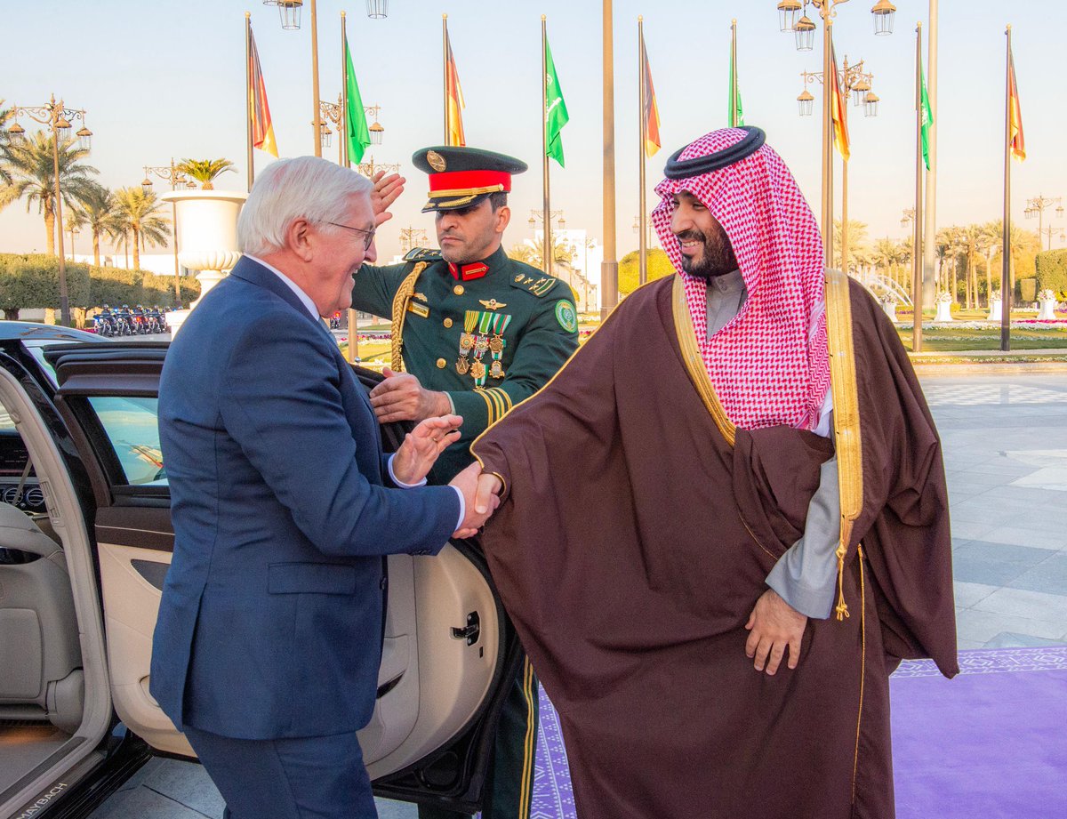 FahadAutor's tweet photo. Der heutige Besuch des deutschen Bundespräsidenten Frank-Walter Steinmeier in Saudi-Arabien spiegelt die politische und wirtschaftliche Bedeutung von Riad wider sowie ihr Gewicht und ihre zentrale Rolle auf internationaler Ebene. https://t.co/HI0IdQWcWF