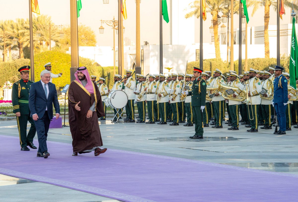 FahadAutor's tweet photo. Der heutige Besuch des deutschen Bundespräsidenten Frank-Walter Steinmeier in Saudi-Arabien spiegelt die politische und wirtschaftliche Bedeutung von Riad wider sowie ihr Gewicht und ihre zentrale Rolle auf internationaler Ebene. https://t.co/HI0IdQWcWF