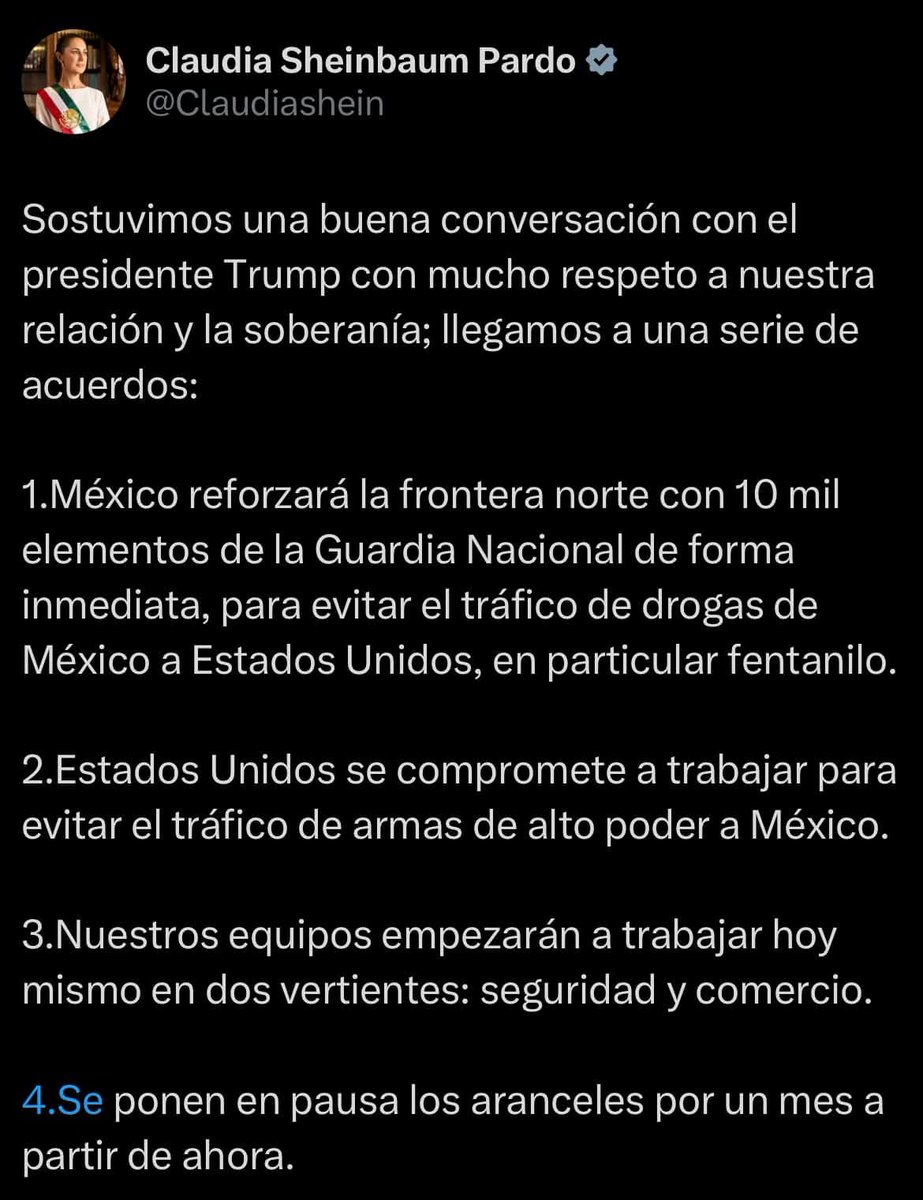 SenadoraV's tweet photo. Gran trabajo de nuestra Presidenta Claudia Sheinbaum Pardo. 🇲🇽 https://t.co/DV45F6F0VJ