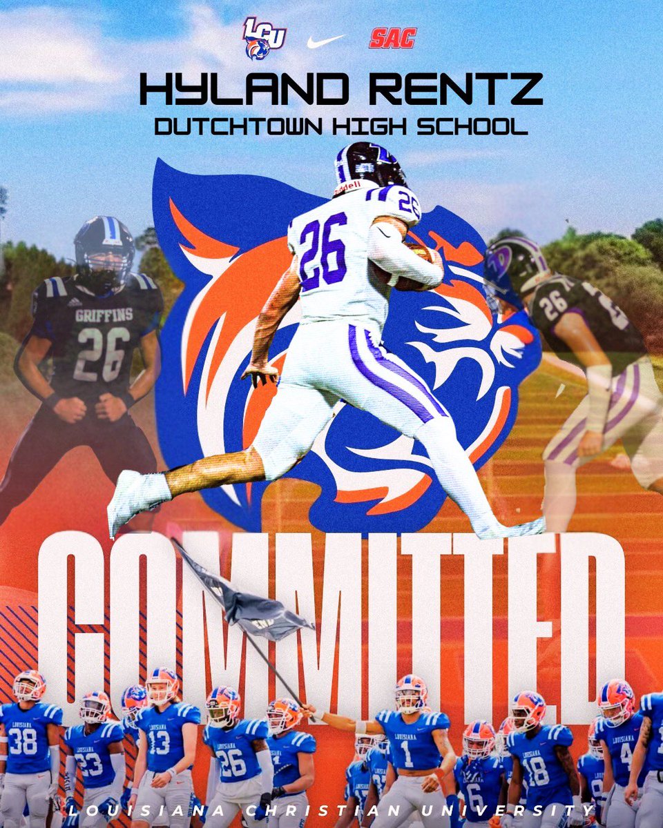 HylandRentz's tweet photo. First I want to Thank the Lord above, because without him anything I could ever imagine doing isn’t possible and through him I get my strength. I also would love to thank My family, coaches and friends. A special thanks to @charrell2323 and @CoachDLlorens for being there for me at anytime and pouring into me to make me a better man. Without them I would not be in this place in life. I also want to thank the whole coaching staff and teammates for giving me a brotherhood that will never be shaken. With that being said, I am 1000% #Committed to @LCU_ftball. Thank you @CoachJZGraham, @CoachBenMc19, @coachwood_LCU for being the first ones to believe in me and give me the chance to play at the next level. I can’t wait to get to work!!!!
#AGTG 
@DutchtownFB @football_parish @JohnEadsWAFB @ExpoRecruits @damehova9