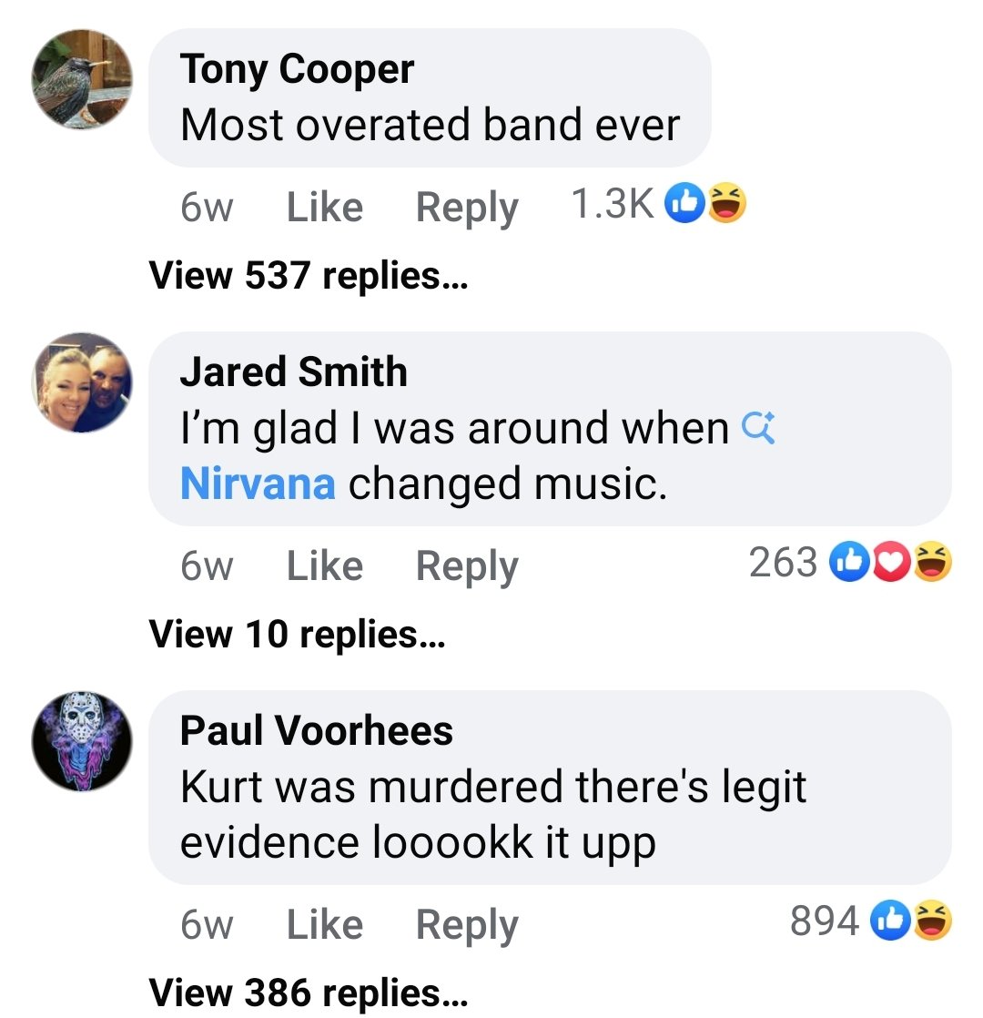 SIMULATIONON's tweet photo. the 3 topics brought up whenever Nirvana is mentioned...every.time. https://t.co/QAQVS4ZfFX