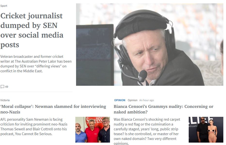 Going to be very intriguing to see how the 'free speech' warriors on here react to this top story and the one underneath about platforming neo-Nazis. Tipping there will be some Olympic gymnastics quality contortions of logic going on for a few people.