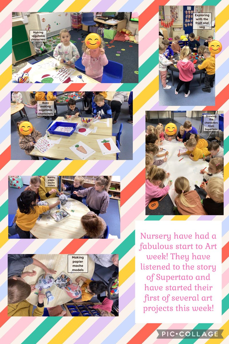 Nursery are completing lots of artwork related to Supertato this week!#VPPArt